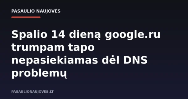 Spalio 14 dieną google.ru trumpam tapo nepasiekiamas dėl DNS problemų