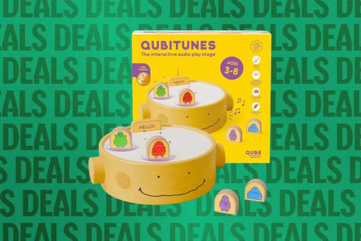 Qubitunes Soundstage Toy pristatomas kaip dovana vaikams nuo 3 metų