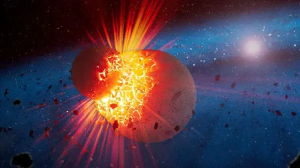 Tolimų žvaigždžių dulkių sudėtis atskleidžia planetų užuomazgų susidūrimų pobūdį