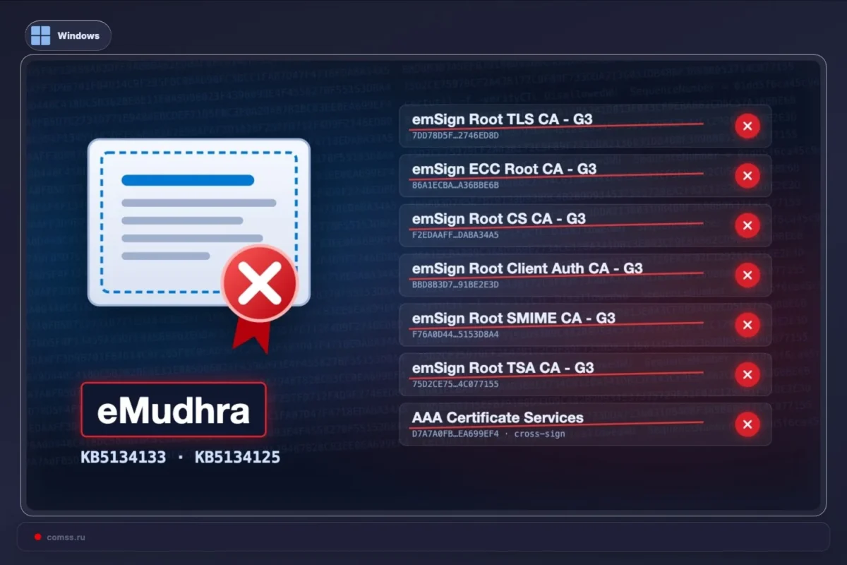 Microsoft išleido neplaninius Windows atnaujinimus, šalinančius eMudhra sertifikatų patikimumą