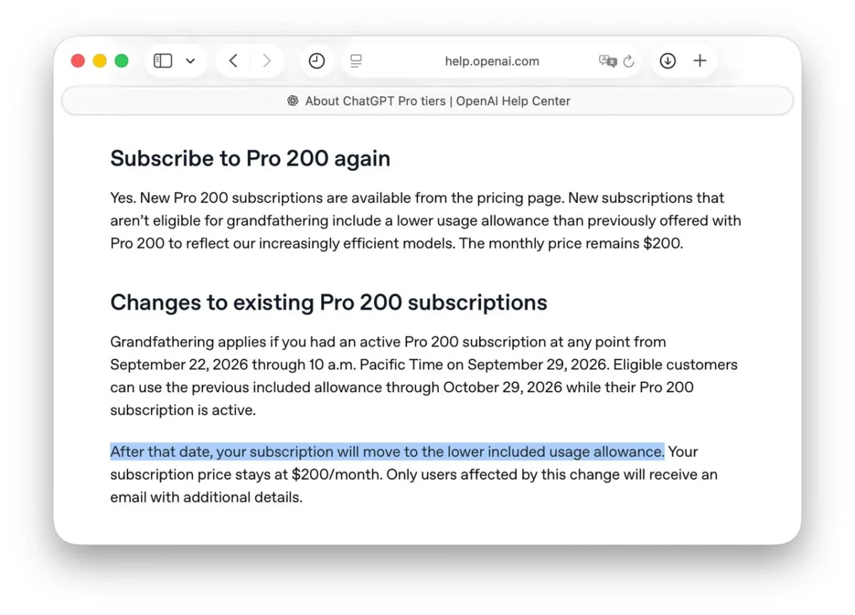 OpenAI: „ChatGPT Pro“ prenumeratoriams iki 2026 m. spalio 29 d. paliekama ankstesnė įtraukta naudojimo riba