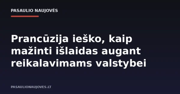 Prancūzija ieško, kaip mažinti išlaidas augant reikalavimams valstybei