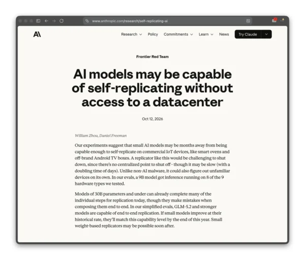 Anthropic aprašė autonominio DI replikacijos bandymus su Android TV priedėliais ir IoT įrenginiais