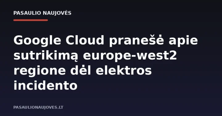 Google Cloud pranešė apie sutrikimą europe-west2 regione dėl elektros incidento