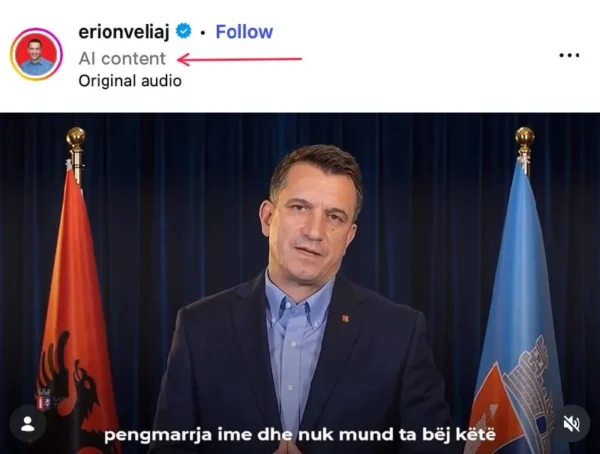 Tiranos meras kalėjime paskelbė AI sukurtą savo atvaizdo vaizdo įrašą