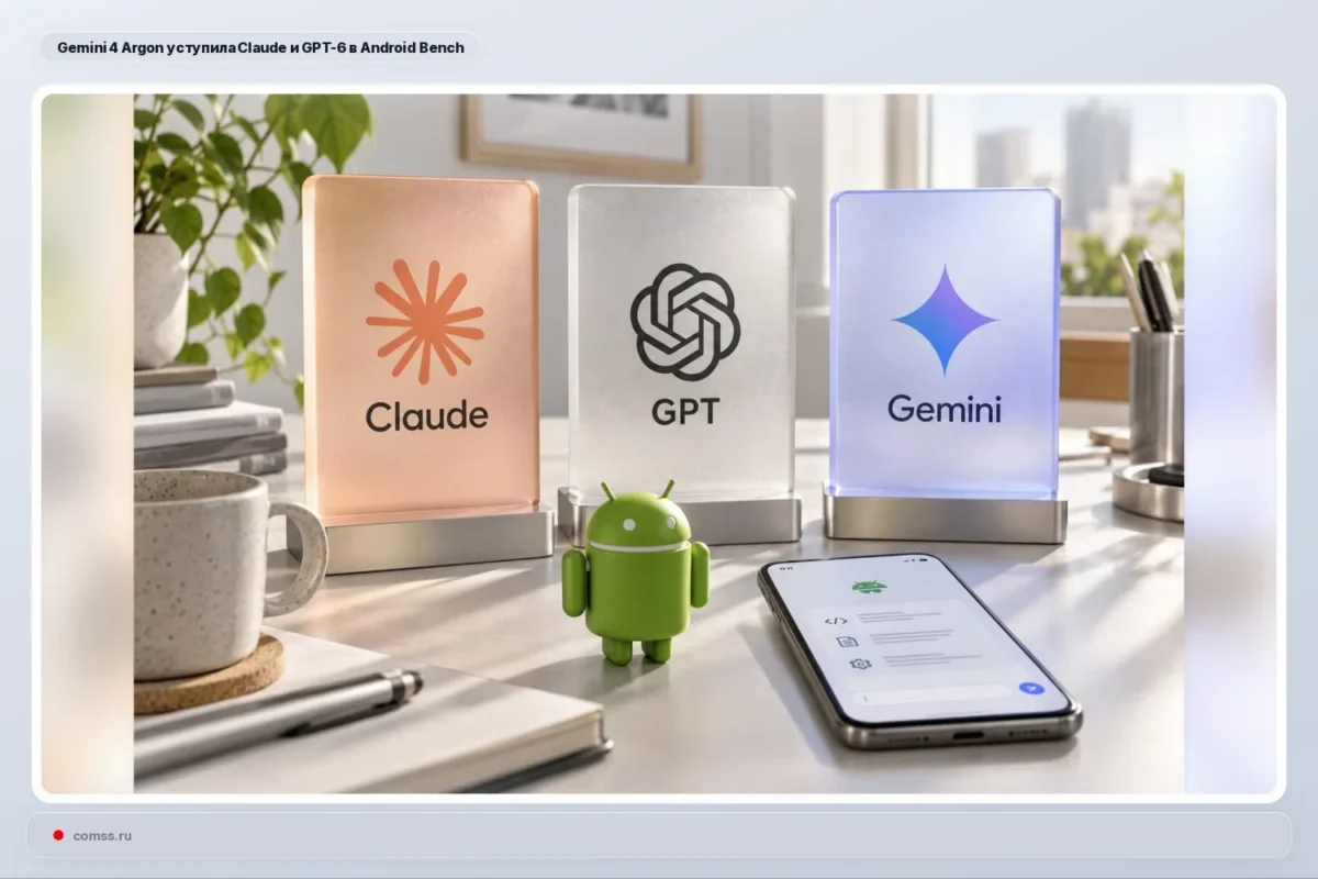 Google Android benchmark atnaujinime pirmavo Claude Sonnet 5.5