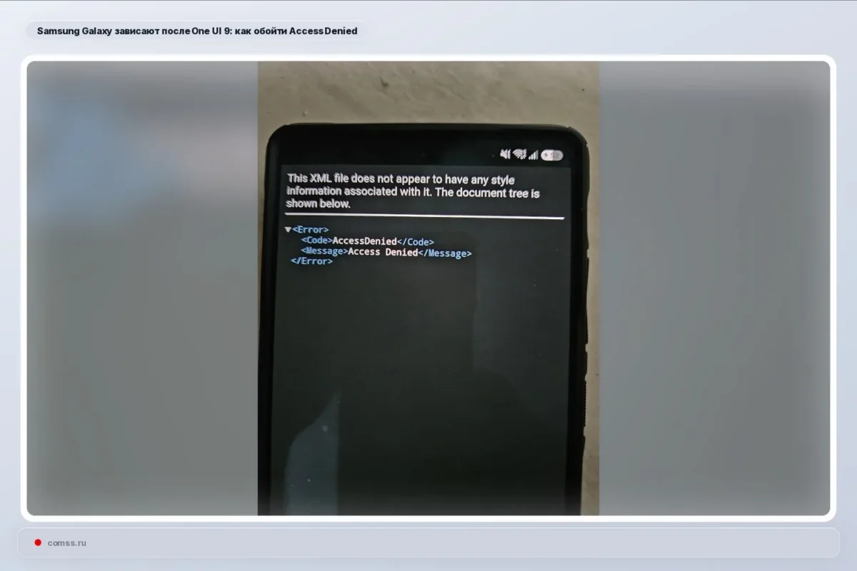 Po One UI 9 atnaujinimo kai kurie Samsung Galaxy telefonai stringa dėl XML klaidos